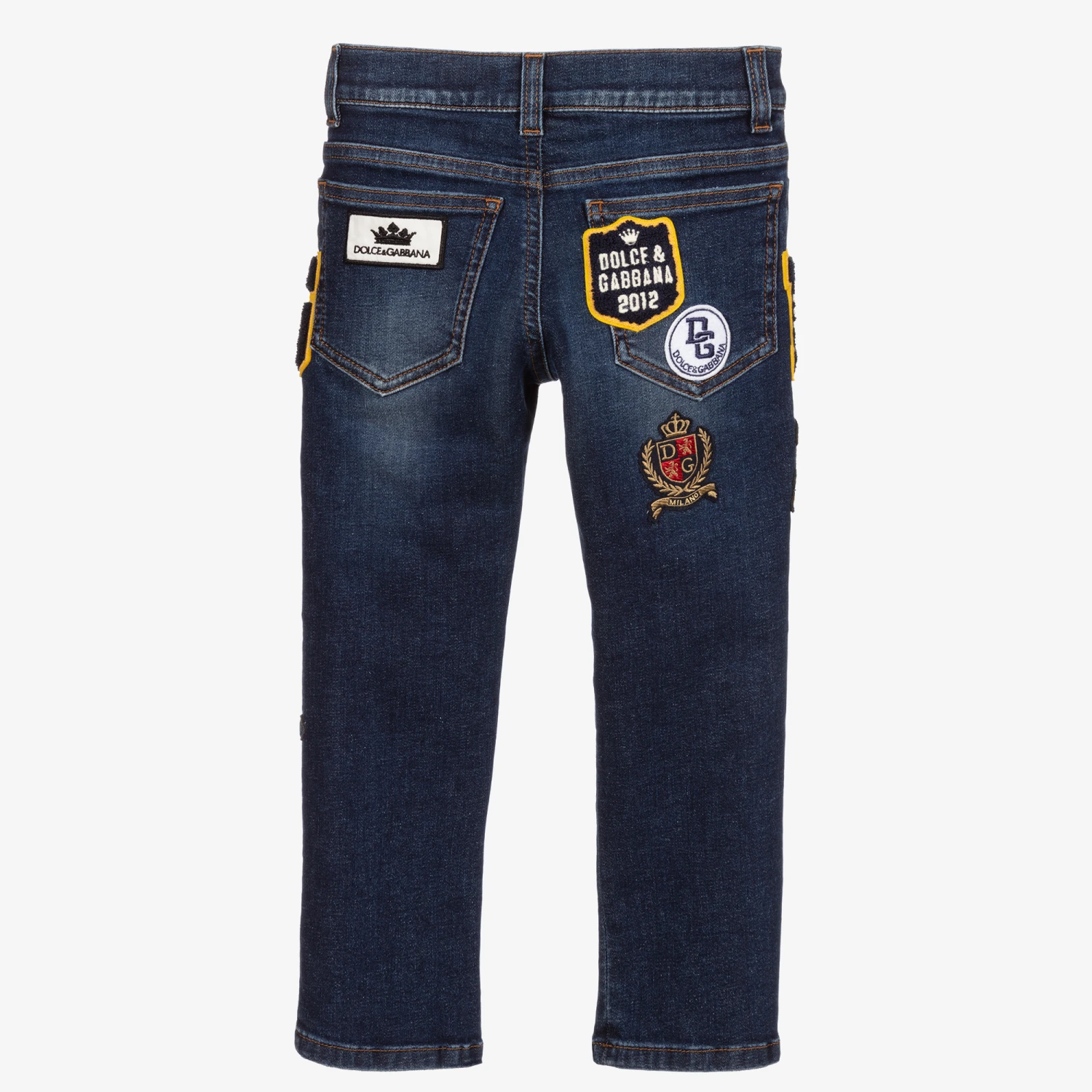 Dolce & Gabbana Boys Blue Patch Jeans 2 Dolce & Gabbana Boys Blue Patch Jeans - Image 2