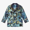 Dolce & Gabbana Boys Blue Silk Marble Shirt