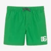 Dolce & Gabbana Boys Green Crossover DG Swim Shorts