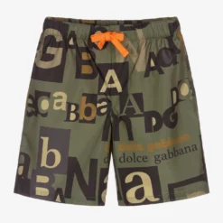 Dolce & Gabbana Boys Green Swim Shorts