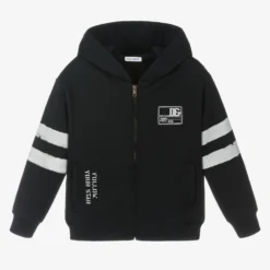 Dolce & Gabbana Boys Navy Blue Zip-Up Top