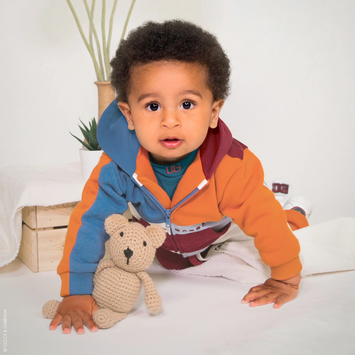 Dolce & Gabbana Boys Patchwork Zip-Up Top 2 Dolce & Gabbana Boys Patchwork Zip-Up Top - Image 2