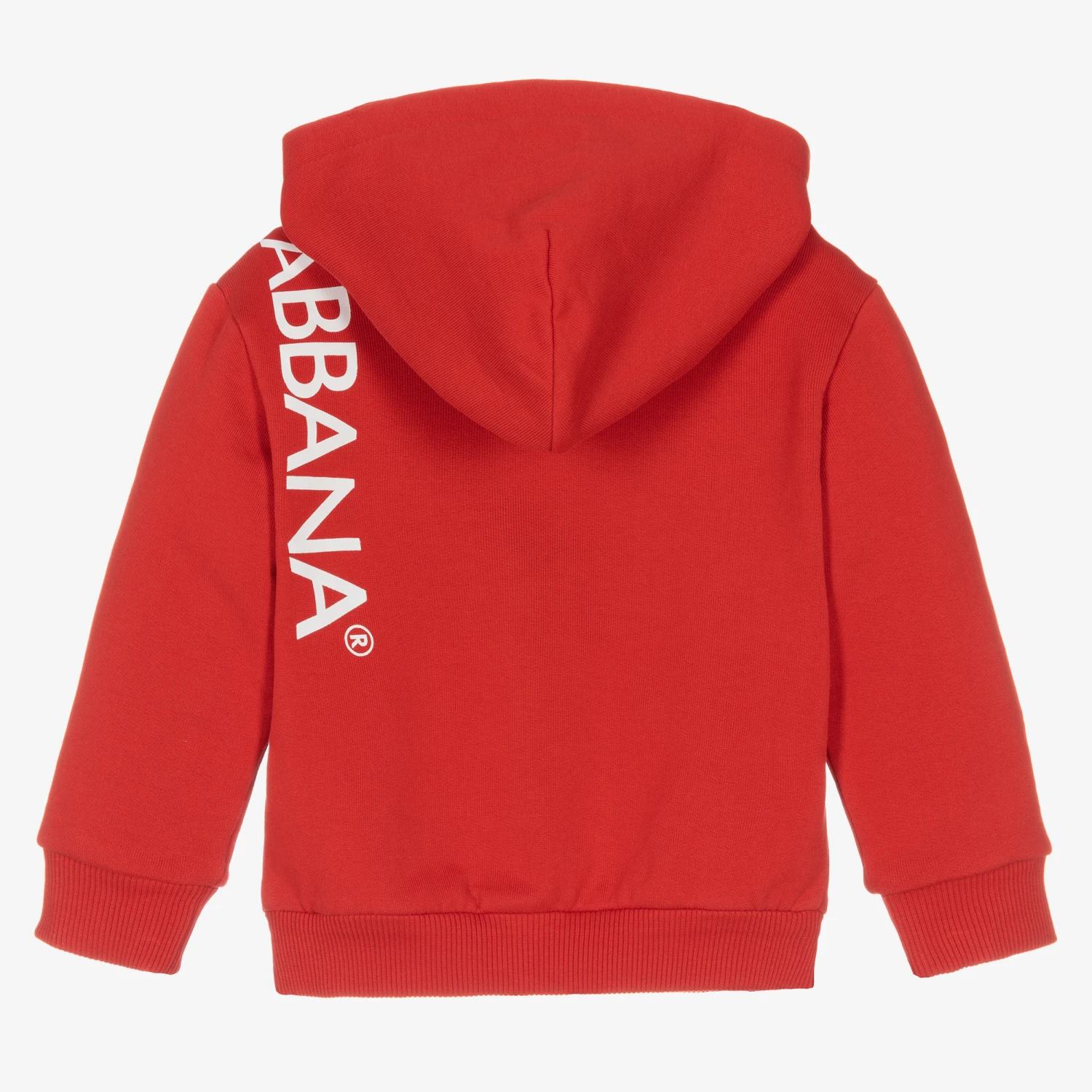 Dolce & Gabbana Boys Red & White Logo Zip-Up Hoodie 2 Dolce & Gabbana Boys Red & White Logo Zip-Up Hoodie - Image 2