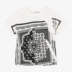 Dolce & Gabbana White Bandana Print T-Shirt