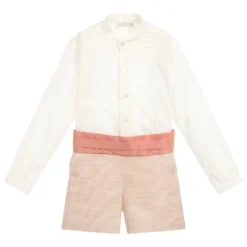 Dolce Petit Beige & Pink Shorts Set