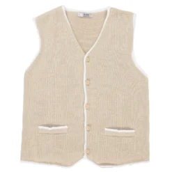 Dr. Kid Beige Cotton Knit Waistcoat