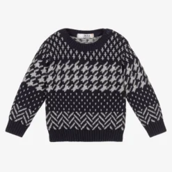 Dr. Kid Blue Cotton & Wool Knit Jumper