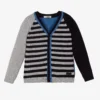 Dr. Kid Blue & Grey Wool Blend Cardigan