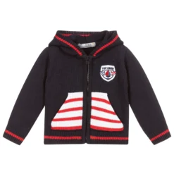 Dr. Kid Blue Knitted Zip-Up Top