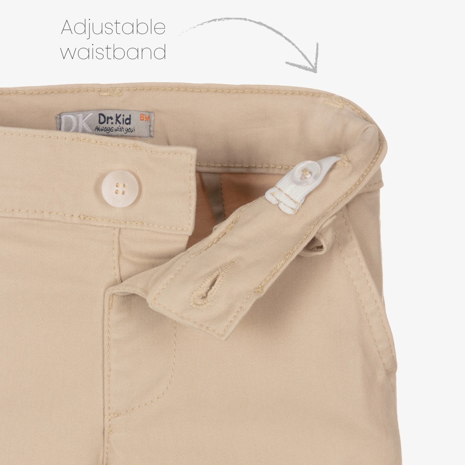 Dr. Kid Boys Beige Cotton Chinos 3 Dr. Kid Boys Beige Cotton Chinos - Image 3
