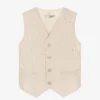 Dr. Kid Boys Beige Pinstripe Waistcoat