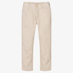 Dr. Kid Boys Beige Stripe Trousers