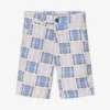 Dr. Kid Boys Blue & Beige Check Shorts