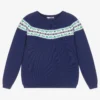 Dr. Kid Boys Blue Cotton Sweater