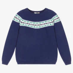 Dr. Kid Boys Blue Cotton Sweater