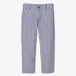 Dr. Kid Boys Blue Striped Cotton Trousers