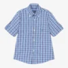 Dr. Kid Boys Blue & White Cotton Check Shirt