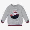 Dr. Kid Boys Grey Cotton Knitted Sweater