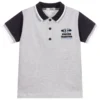 Dr. Kid Boys Grey Cotton Polo Shirt