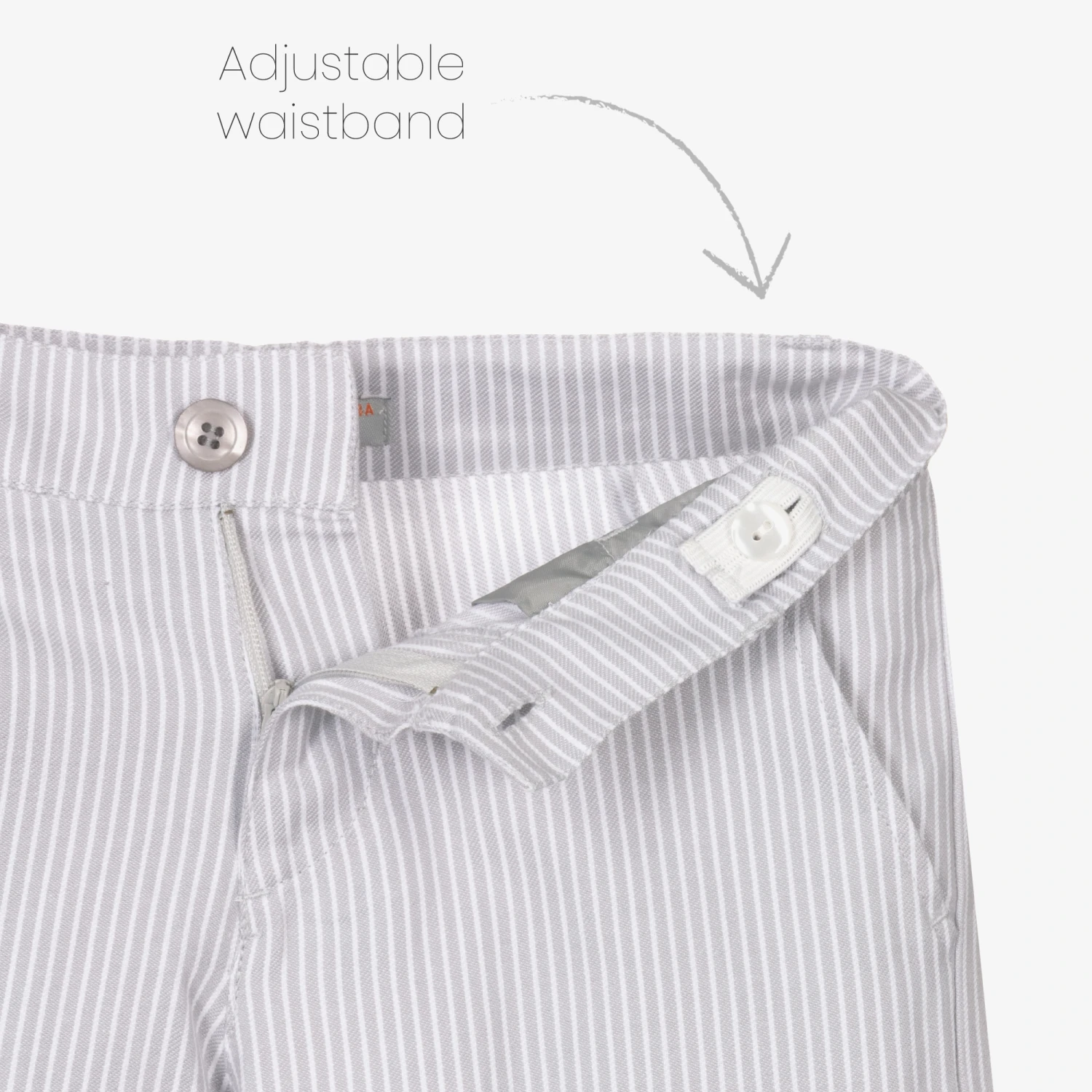 Dr. Kid Boys Grey Stripe Cotton Trousers 3 Dr. Kid Boys Grey Stripe Cotton Trousers - Image 3