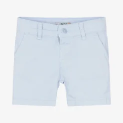 Dr. Kid Boys Light Blue Cotton Twill Shorts