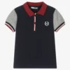 Dr. Kid Boys Navy Blue Cotton Piqué Polo Shirt