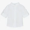 Dr. Kid Boys White Cotton & Linen Shirt