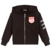 Dsquared2 Boys Black Cotton Zip-Up Top
