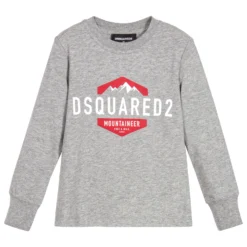 Dsquared2 Boys Grey Jersey Logo Top