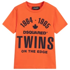 Dsquared2 Boys Orange Logo T-Shirt