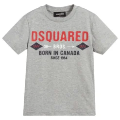 Dsquared2 Grey Cotton Logo T-Shirt