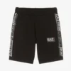 EA7 Emporio Armani Boys Black Cotton Logo Shorts