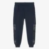EA7 Emporio Armani Boys Blue Cotton Camouflage Joggers