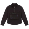 Emporio Armani Black Embroidered Zip-Up Top