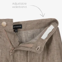 Emporio Armani Boys Beige Striped Linen Shorts -Outlet Little Gents Set Store emporio armani boys beige striped linen shorts 493939 202694ab35918b61510b4ff75ee203d3d68ab1a5