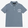 Emporio Armani Boys Blue Cotton Polo Shirt