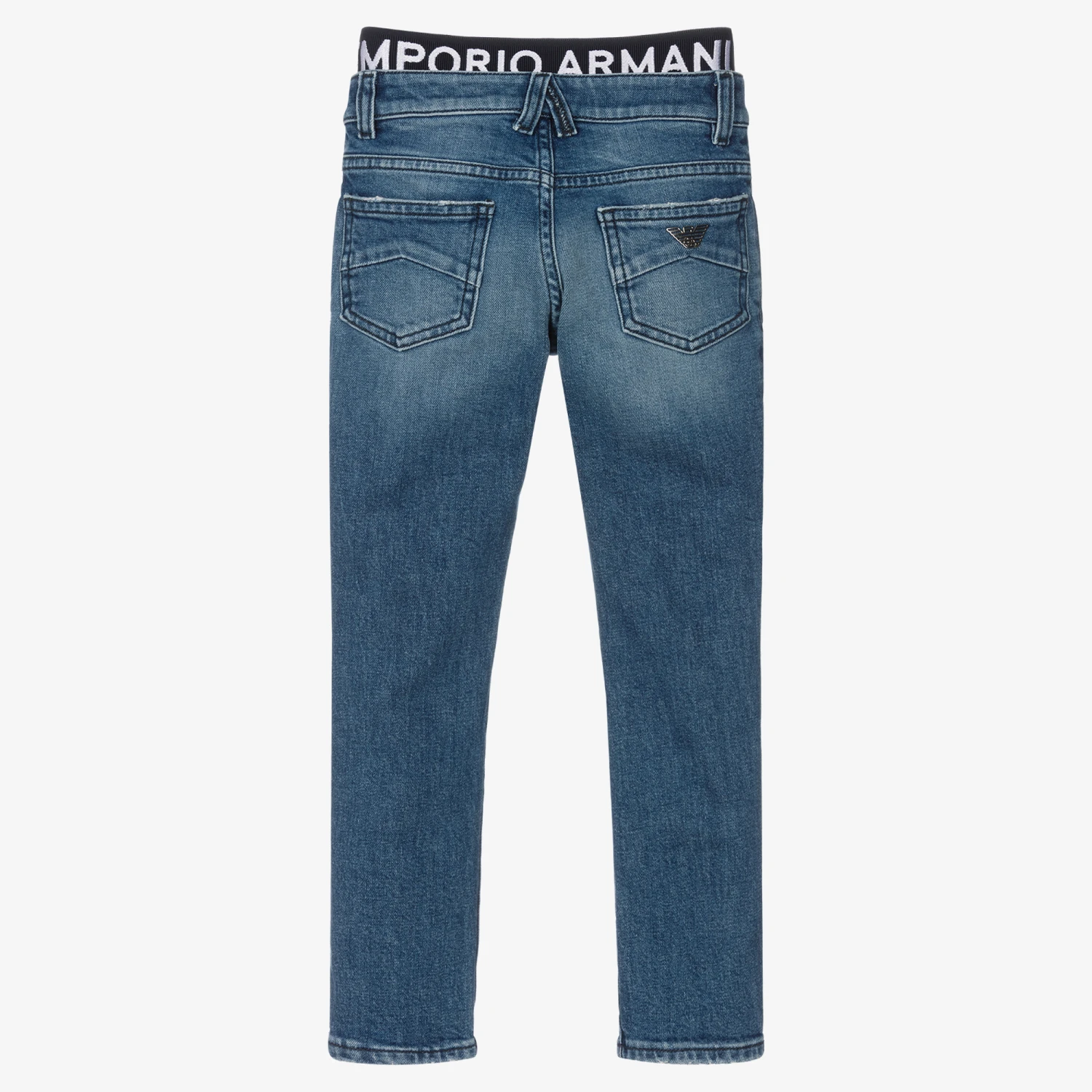 Emporio Armani Boys Blue Denim Skinny Jeans 2 Emporio Armani Boys Blue Denim Skinny Jeans - Image 2