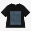 Emporio Armani Boys Blue Logo Cotton T-Shirt