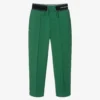 Emporio Armani Boys Green Cotton Logo Trousers
