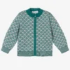 Emporio Armani Boys Green Wool Zip-Up Top