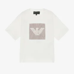 Emporio Armani Boys Ivory & Red Eagle T-Shirt