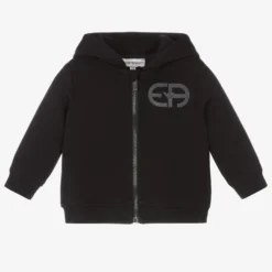 Emporio Armani Boys Navy Blue Logo Hoodie