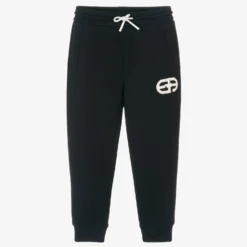Emporio Armani Boys Navy Blue Logo Joggers