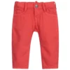 Emporio Armani Boys Red Cotton Trousers