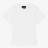Emporio Armani Boys White Cotton Embossed Logo T-Shirt