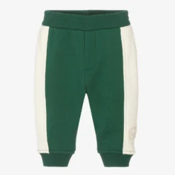 Emporio Armani Green & Ivory Cotton Joggers