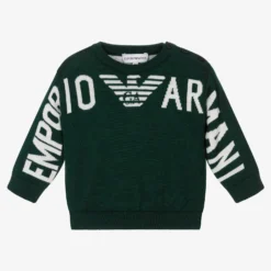 Emporio Armani Green Knitted Logo Sweater
