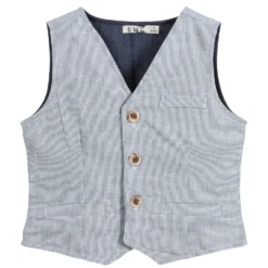 Outlet Little Gents Set Store 3 Everything Must Change Blue Striped Waistcoat
