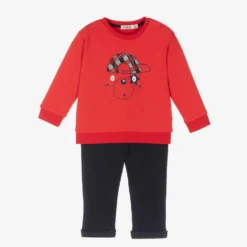 Everything Must Change Boys Red & Blue Trouser Set