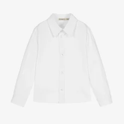 Everything Must Change Boys White Ribbed Cotton Shirt